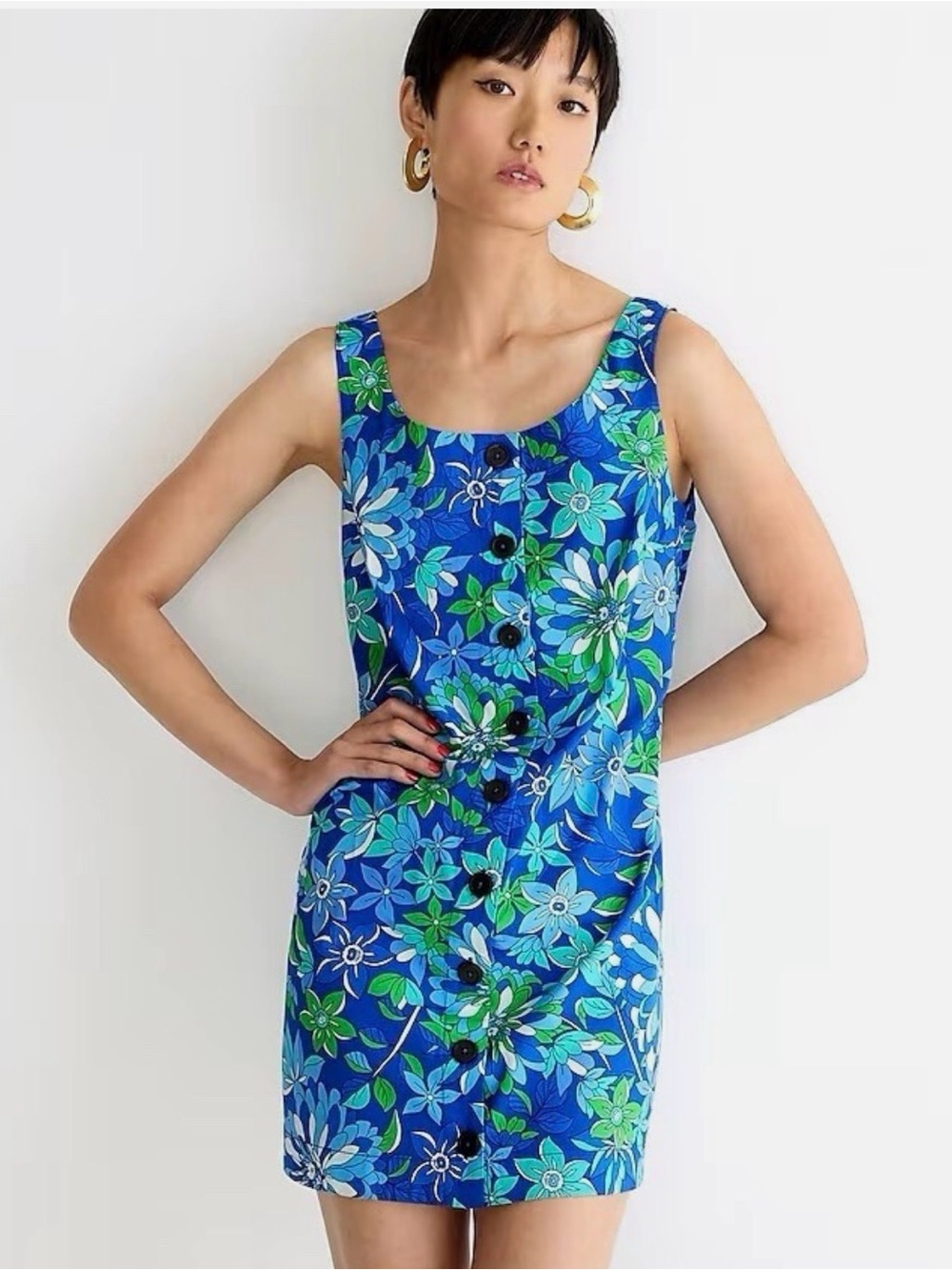 J Crew Cobalt Blue Floral Shift—like new!